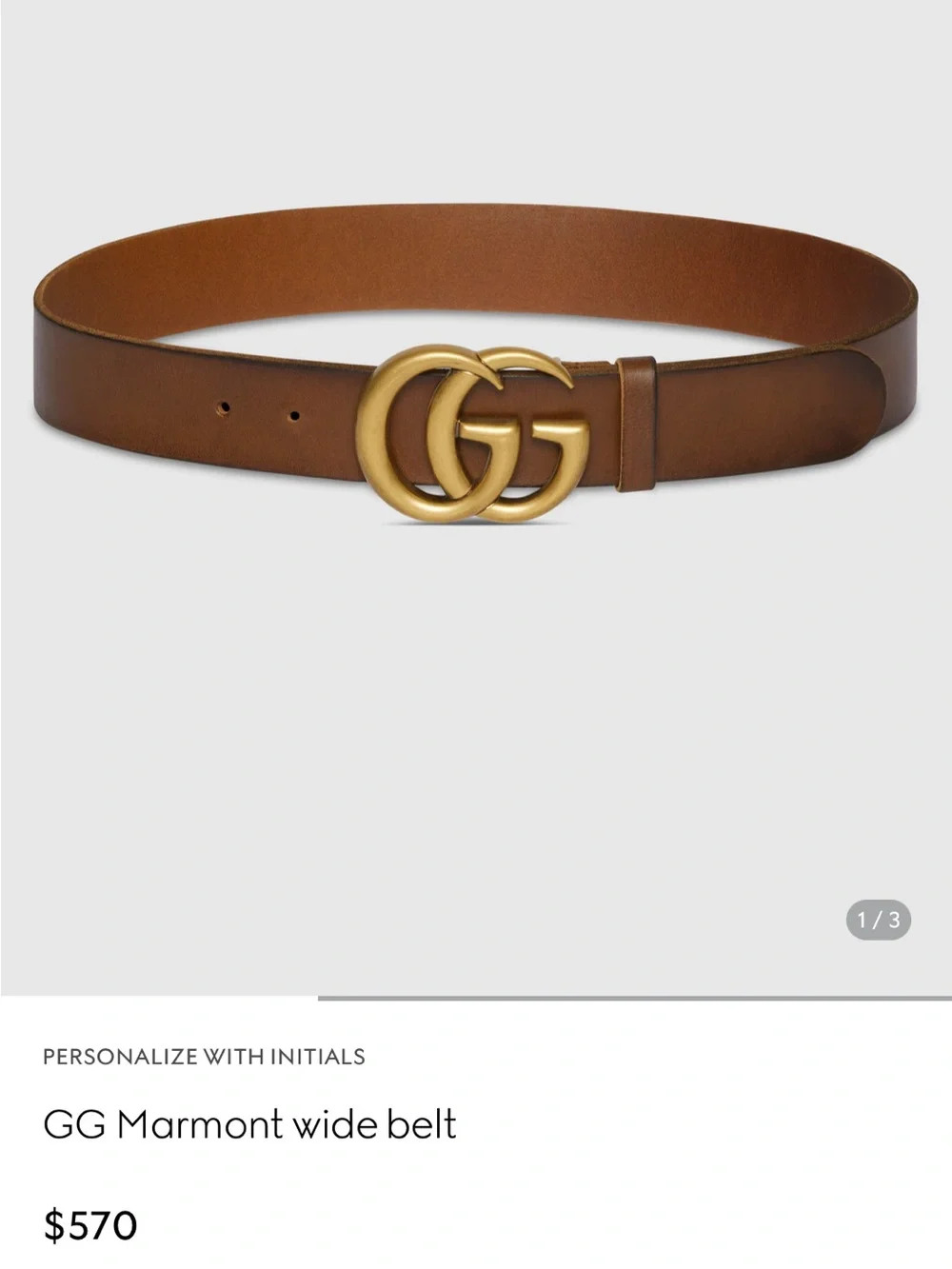 Gucci Brown Leather Wide Belt with Gold Double G Buckle. Size EU 65